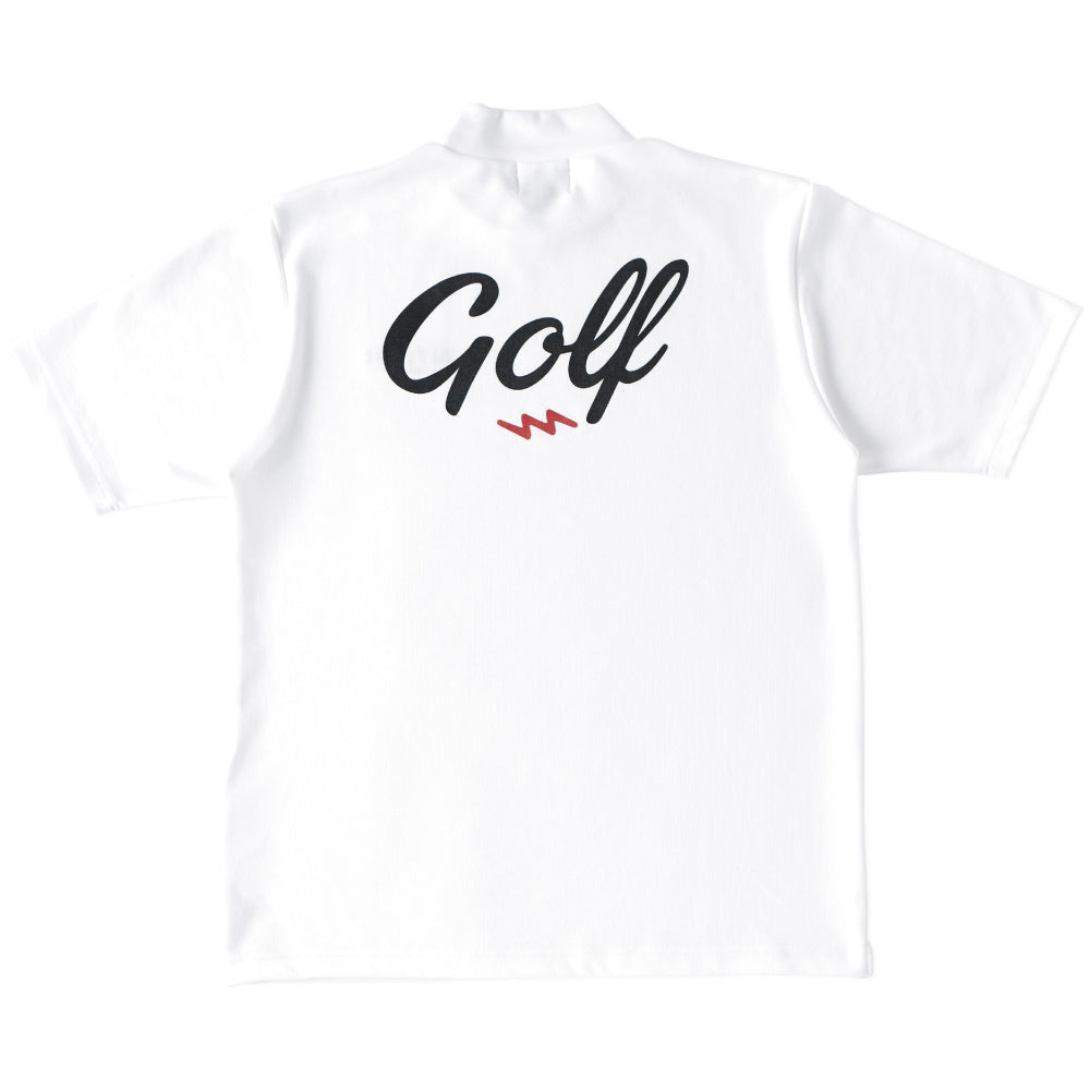 【吸水速乾】CROSS COLLAR MOCK NECK S/S TEE - WHITE
