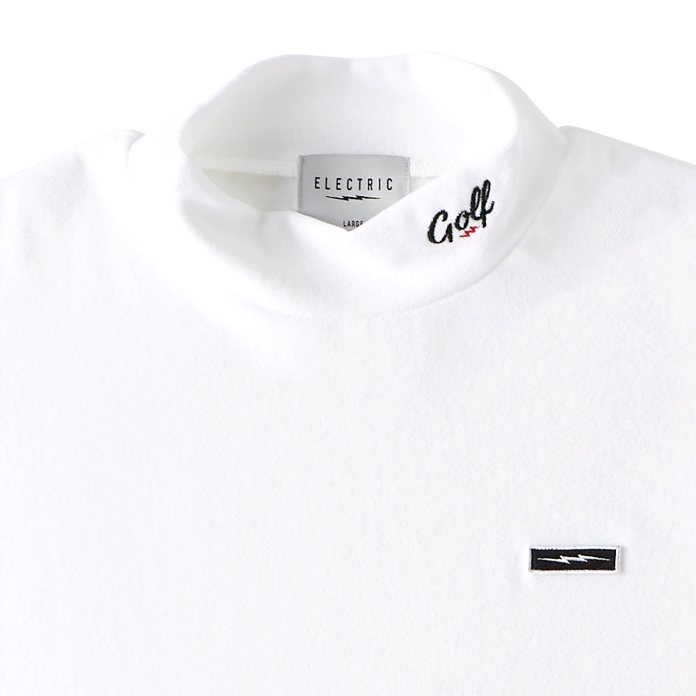 SIDEWAY VOLT PILE MOCK NECK S/S TEE - WHITE