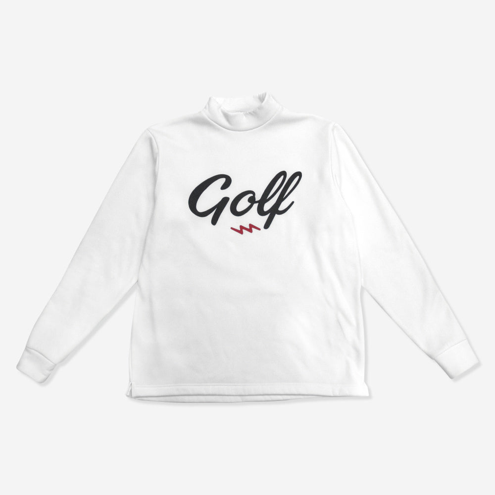 GOLF 3D LOGO MOCK NECK L/S TEE - WHITE