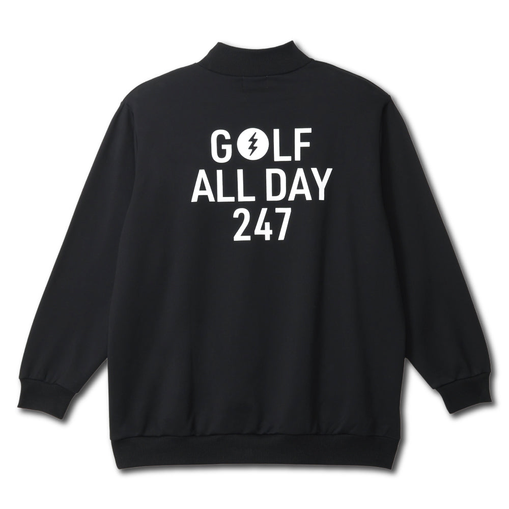 GOLF ALL DAY MOCK NECK SWEAT - BLACK