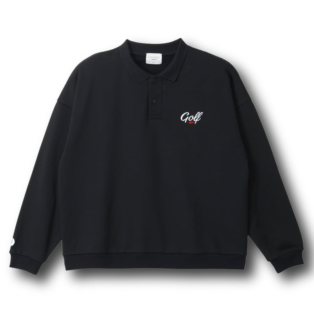 GOLF LOGO DAD SILHOUETTE L/S POLO - BLACK