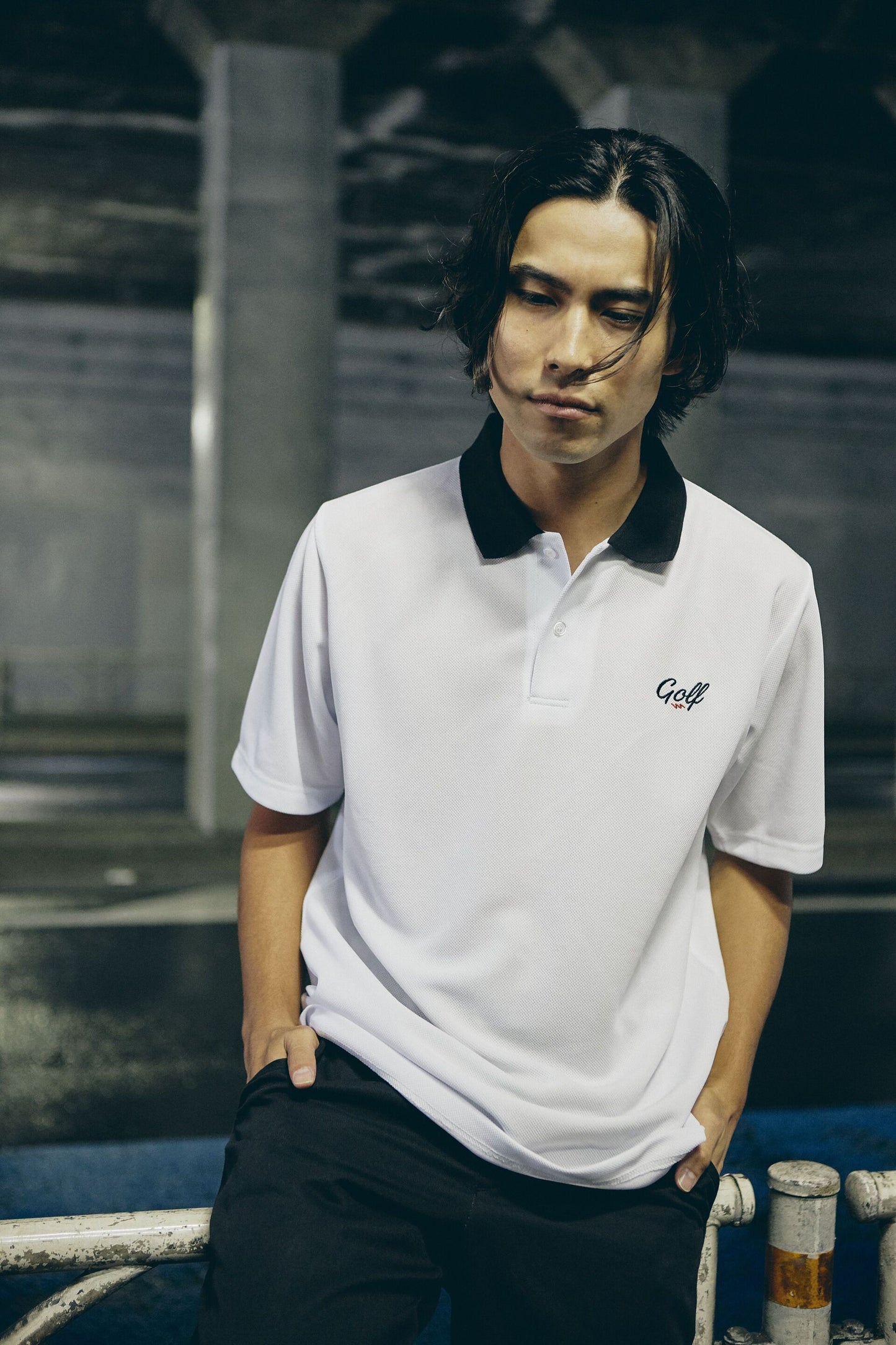 ONE POINT GOLF LOGO S/S POLO - WHITE