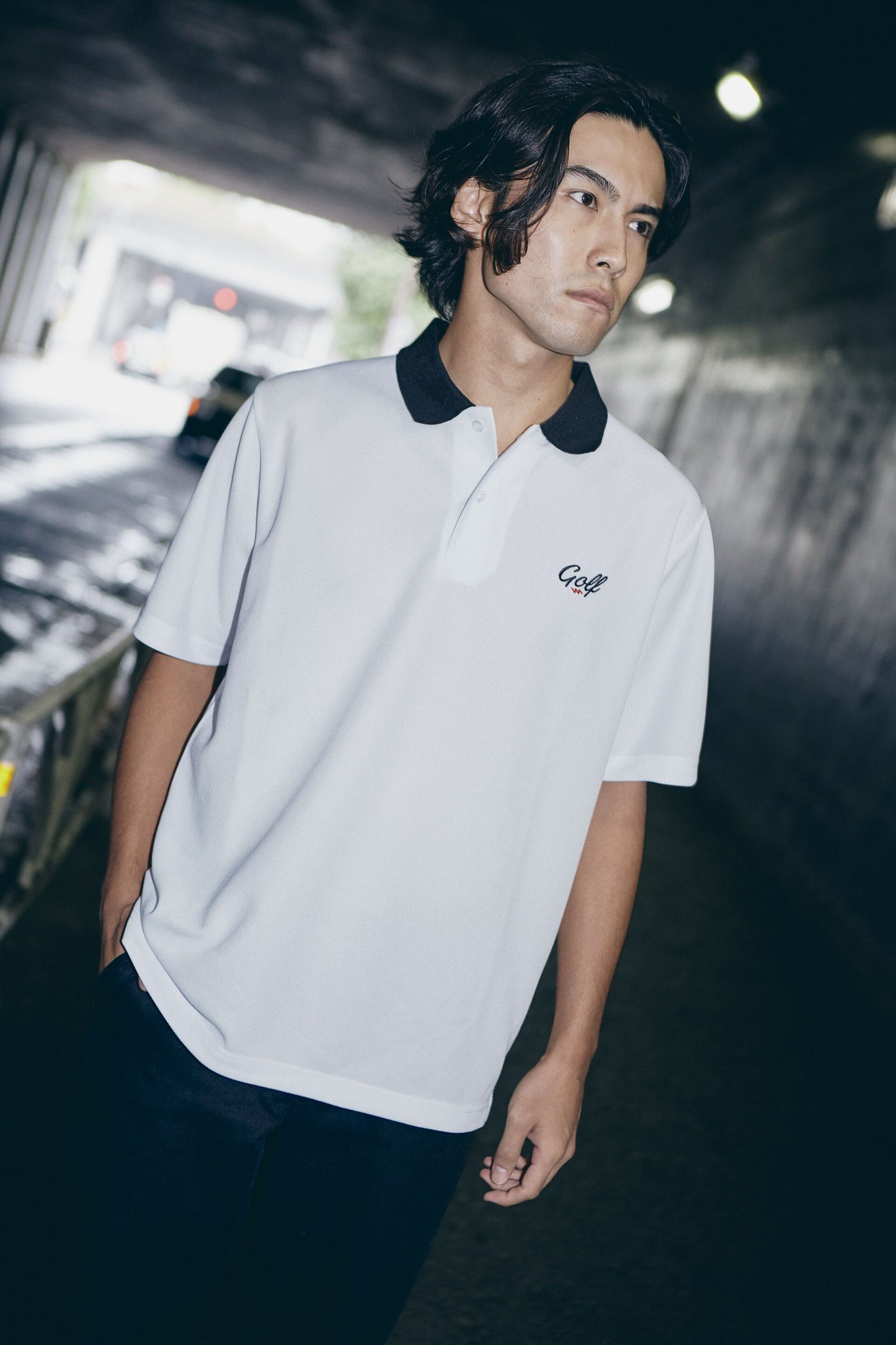 ONE POINT GOLF LOGO S/S POLO - WHITE