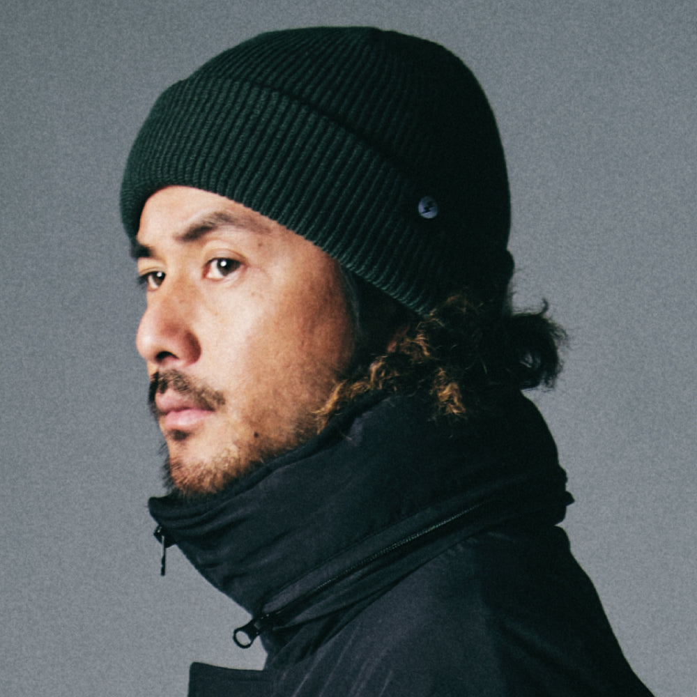 KNIT BEANIE TYPE C - BLACK