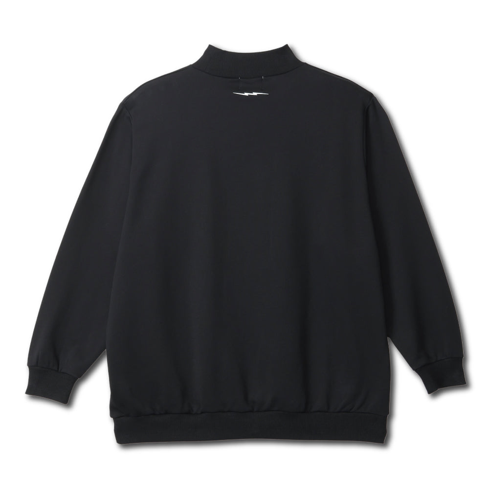 ONE POINT GOLF LOGO MOCK NECK SWEAT - BLACK