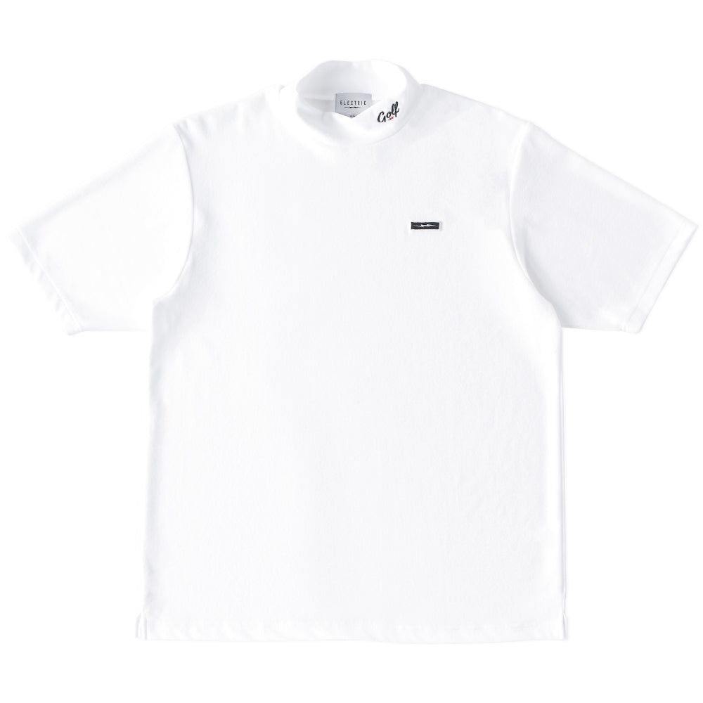 SIDEWAY VOLT PILE MOCK NECK S/S TEE - WHITE