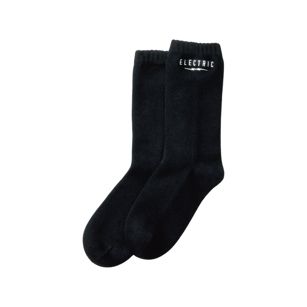 VOLT WOOL CREW SOCKS - BLACK