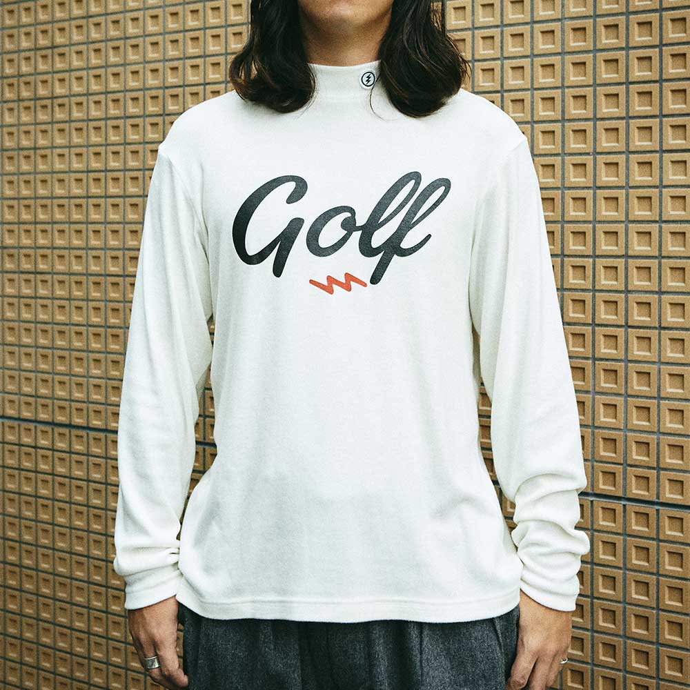 GOLF LOGO MOCK NECK L/S TEE - OFF WHITE