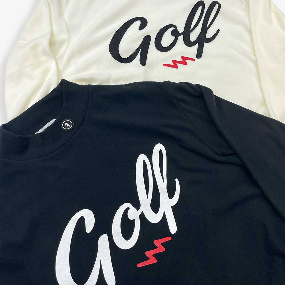 GOLF LOGO MOCK NECK L/S TEE - OFF WHITE