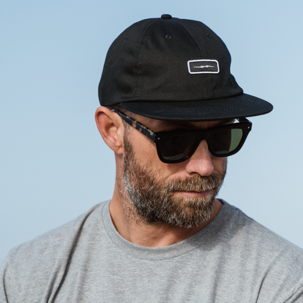 SIDEWAYS VOLT 5PANEL SNAPBACK HAT - BLACK