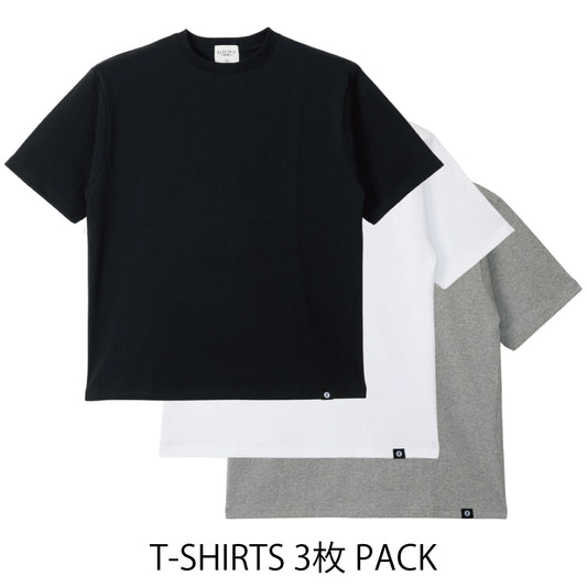 3 PACK TEE - BLACK & WHITE & H.GREY