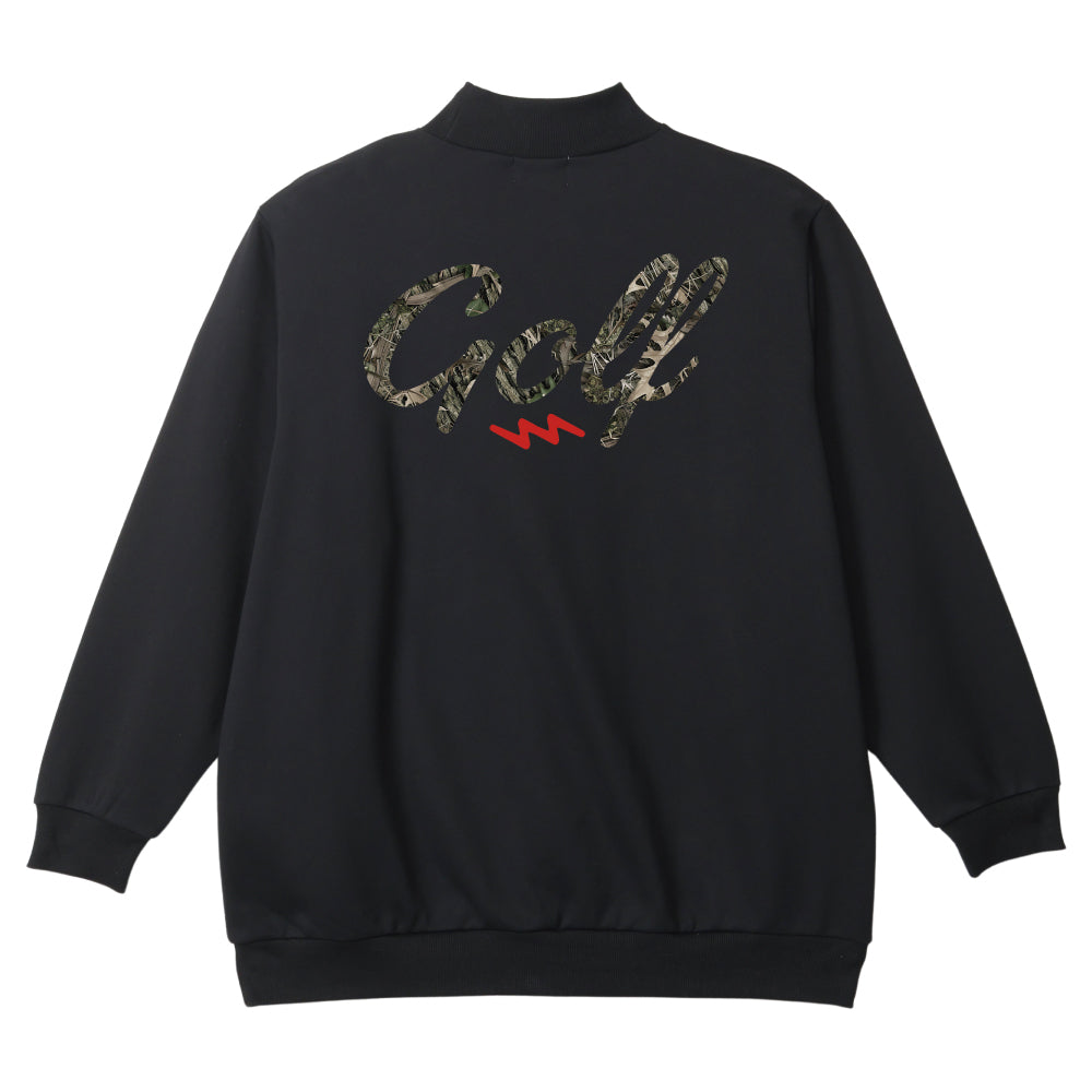 CAMO GOLF LOGO MOCK NECK SWEAT - BLACK