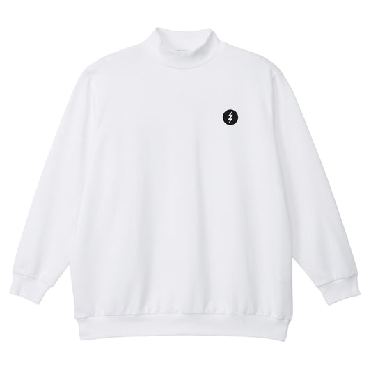 CAMO GOLF LOGO MOCK NECK SWEAT - WHITE