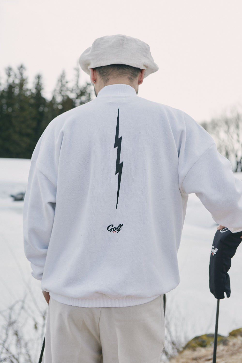 VERTICAL VOLT MOCKNECK SWEAT  - WHITE