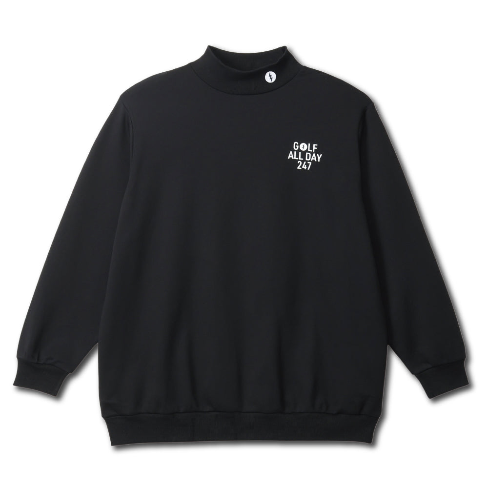 GOLF ALL DAY MOCK NECK SWEAT - BLACK