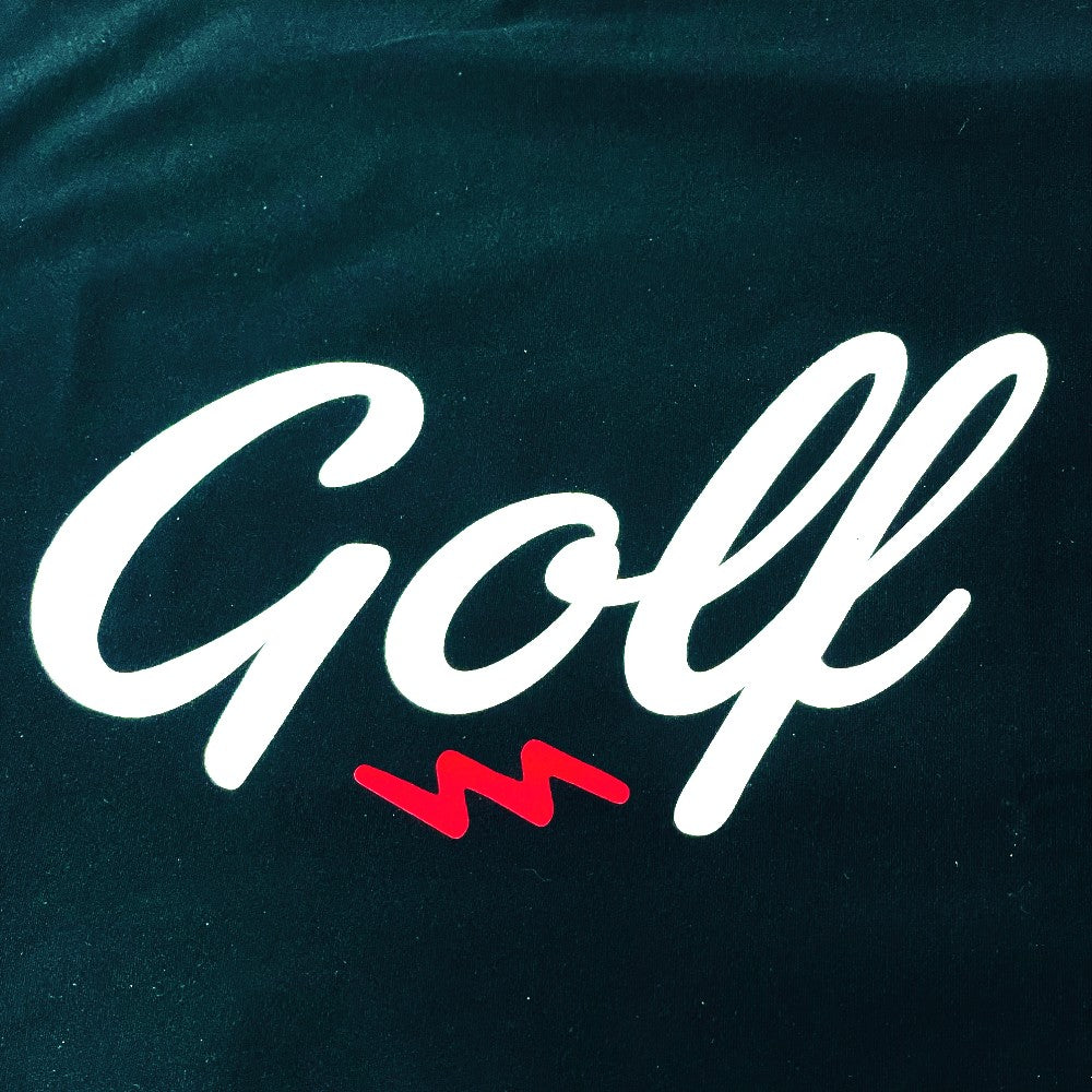GOLF LOGO DRY CROSS COLLAR MOCK NECK S/S TEE - BLACK