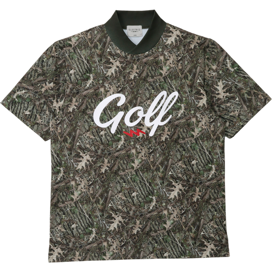 GOLF LOGO DRY CROSS COLLAR MOCK NECK S/S TEE - TREE CAMO