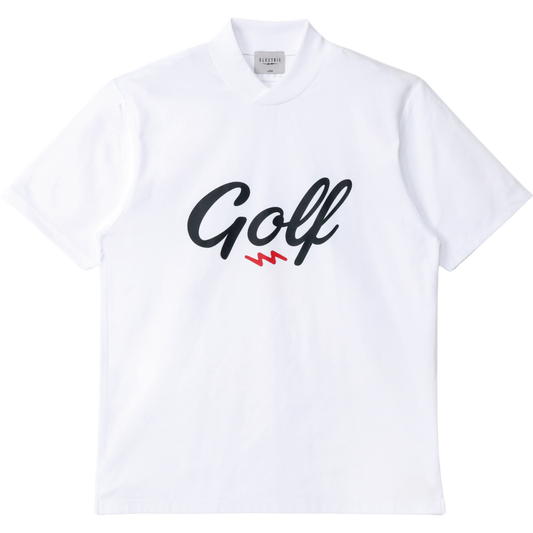 GOLF LOGO DRY CROSS COLLAR MOCK NECK S/S TEE - WHITE
