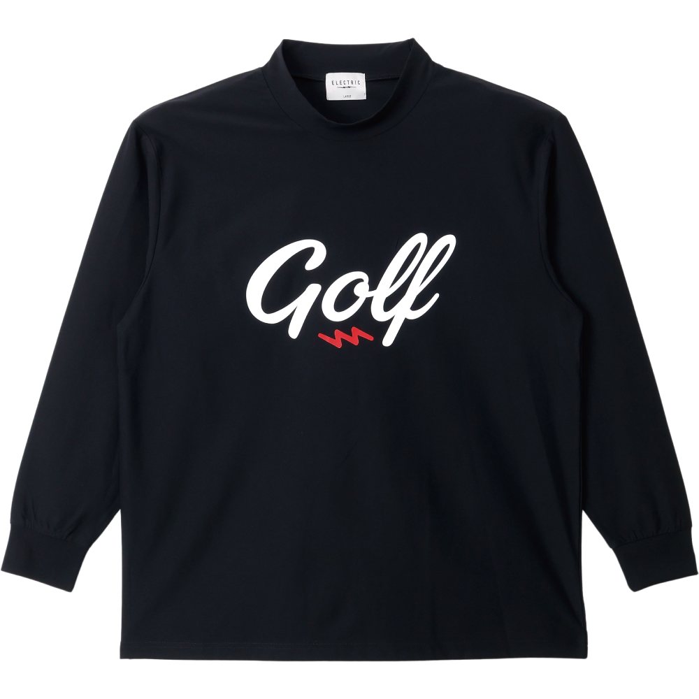 GOLF LOGO DRY MOCK NECK L/S TEE - BLACK