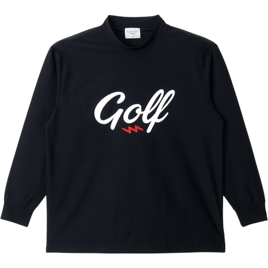GOLF LOGO DRY MOCK NECK L/S TEE - BLACK
