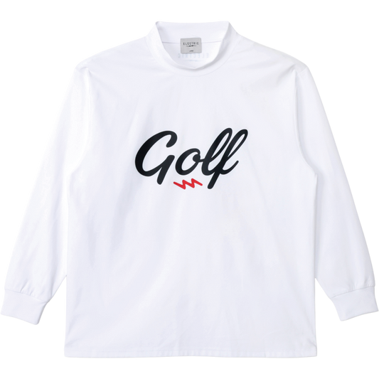 GOLF LOGO DRY MOCK NECK L/S TEE - WHITE