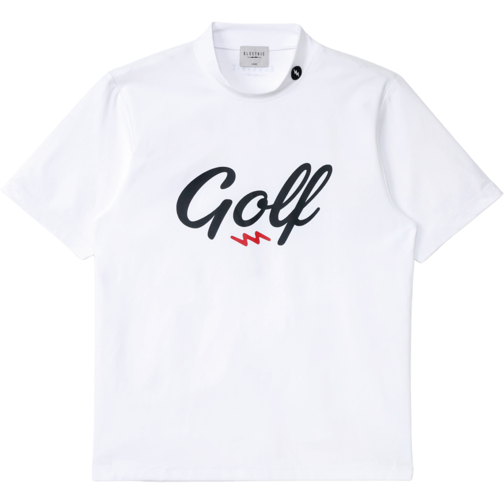 GOLF LOGO DRY MOCK NECK S/S TEE - WHITE