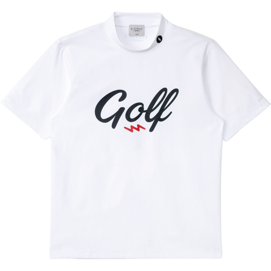 GOLF LOGO DRY MOCK NECK S/S TEE - WHITE