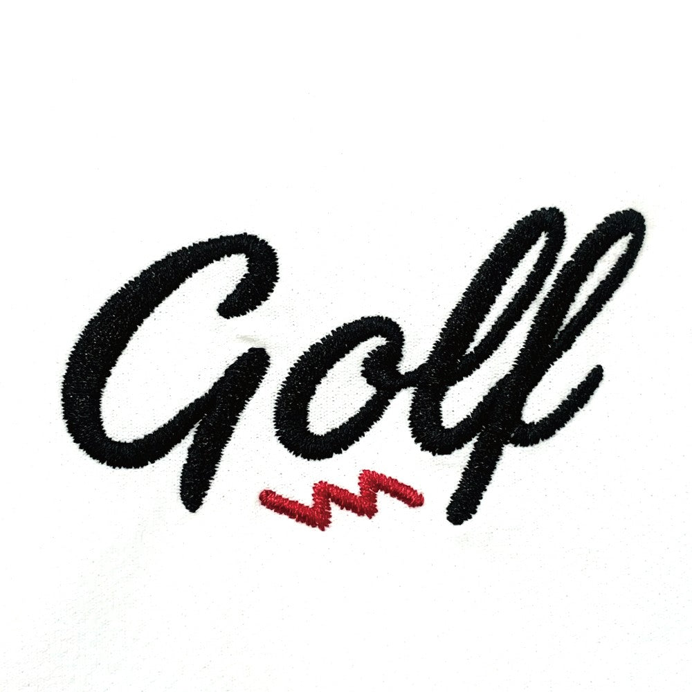 ONE POINT GOLF LOGO DRY CROSS COLLAR MOCK NECK S/S TEE - WHITE