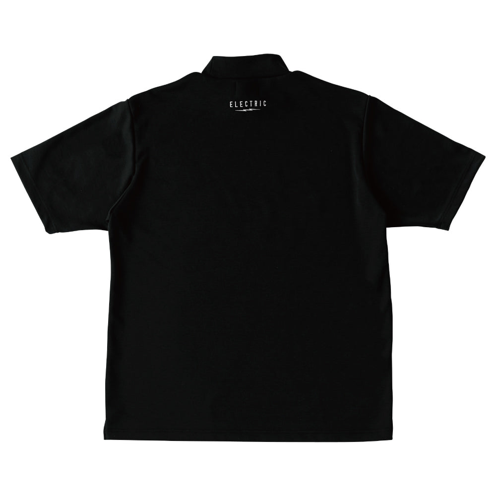 【吸水速乾】GOLF LOGO MOCK NECK S/S TEE  - BLACK