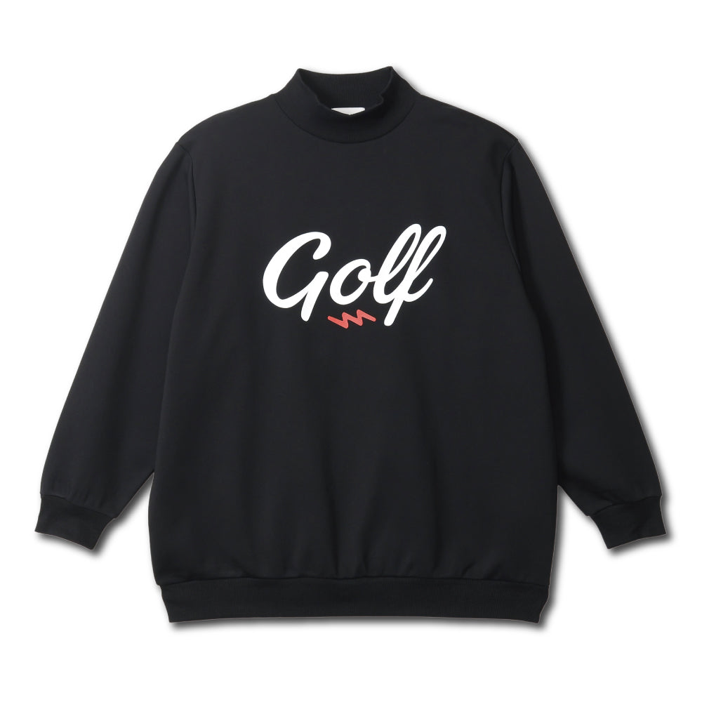 GOLF LOGO MOCK NECK SWEAT - BLACK