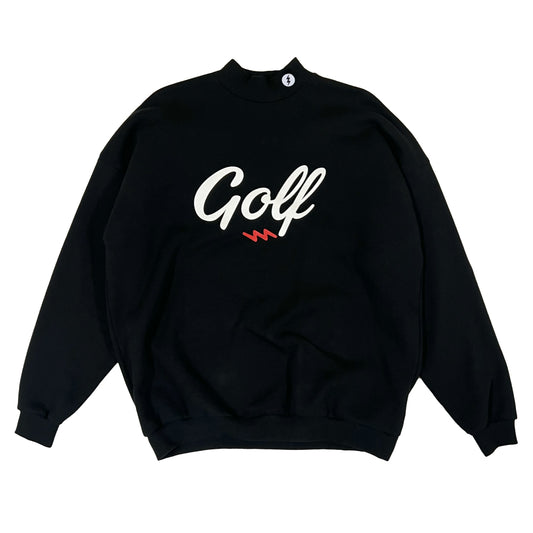 GOLF LOGO MOCKNECK SWEAT  - BLACK