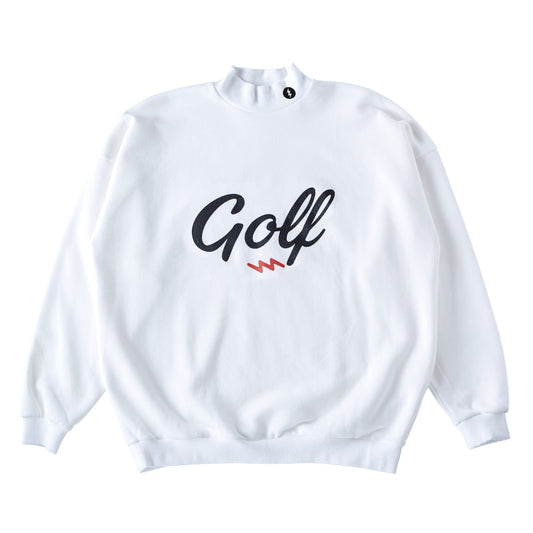 GOLF LOGO MOCKNECK SWEAT  - WHITE