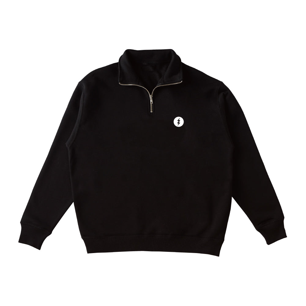 ICON LOGO HALF ZIP - BLACK