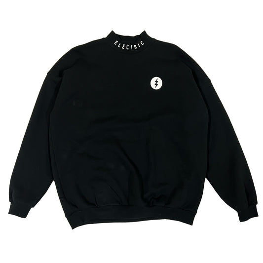 ICON LOGO MOCKNECK SWEAT  - BLACK