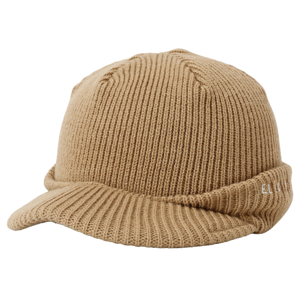 LOGO BRIM KNIT BEANIE - BEIGE