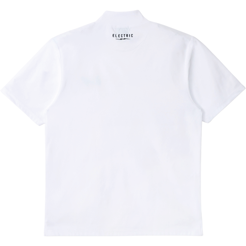 ONE POINT GOLF LOGO DRY CROSS COLLAR MOCK NECK S/S TEE - WHITE