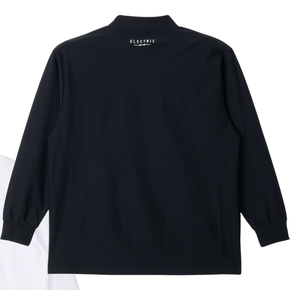 ONE POINT GOLF LOGO DRY MOCK NECK L/S TEE - BLACK