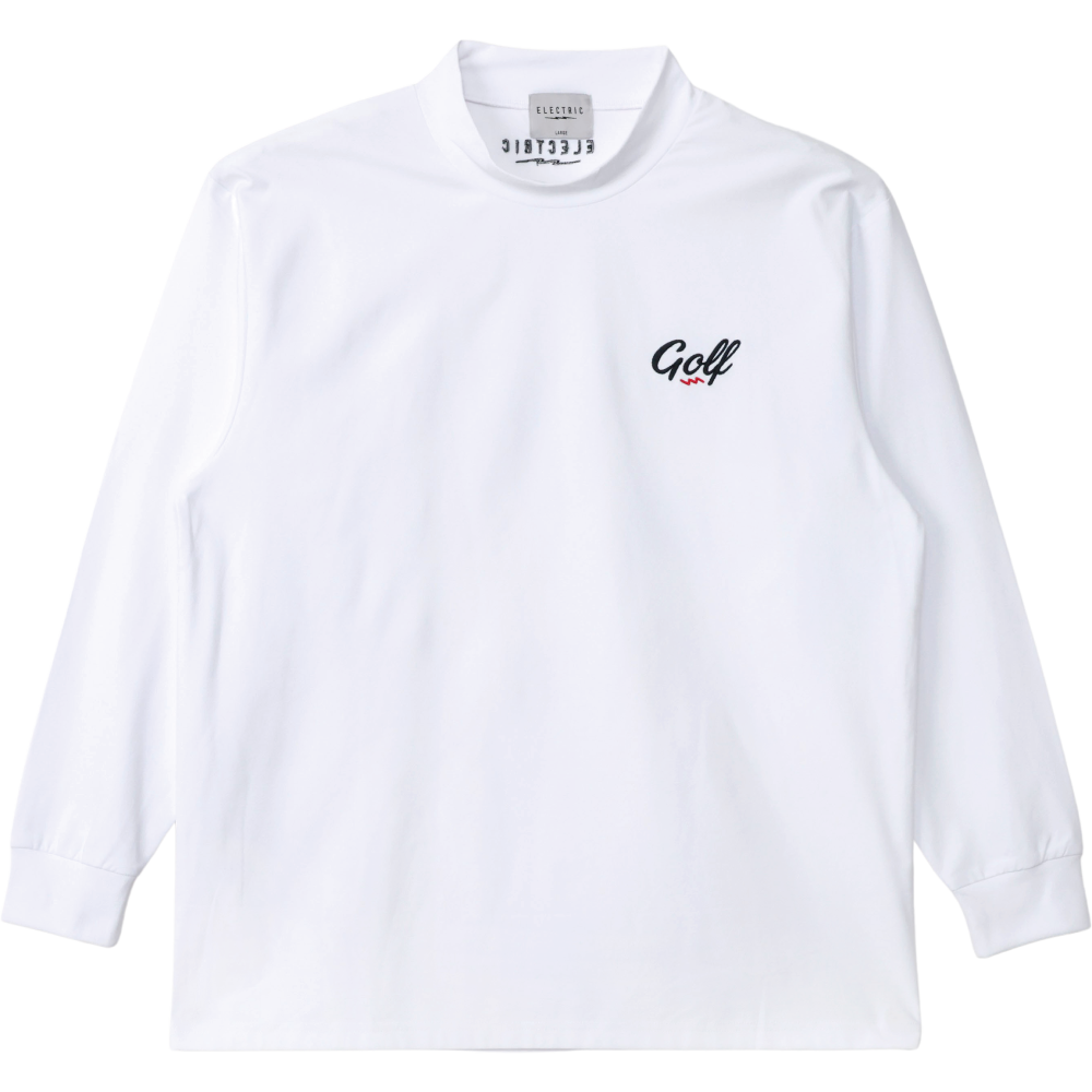 ONE POINT GOLF LOGO DRY MOCK NECK L/S TEE - WHITE