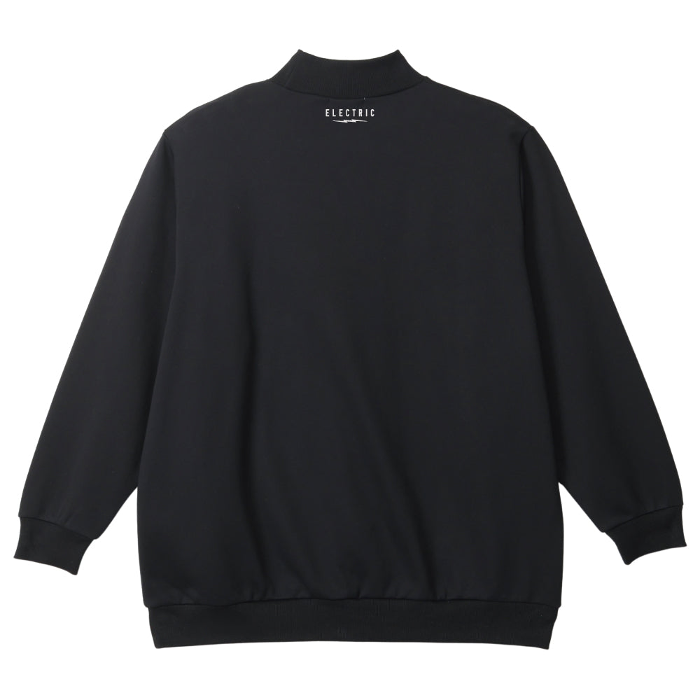 ONE POINT GOLF LOGO MOCK NECK SWEAT - BLACK