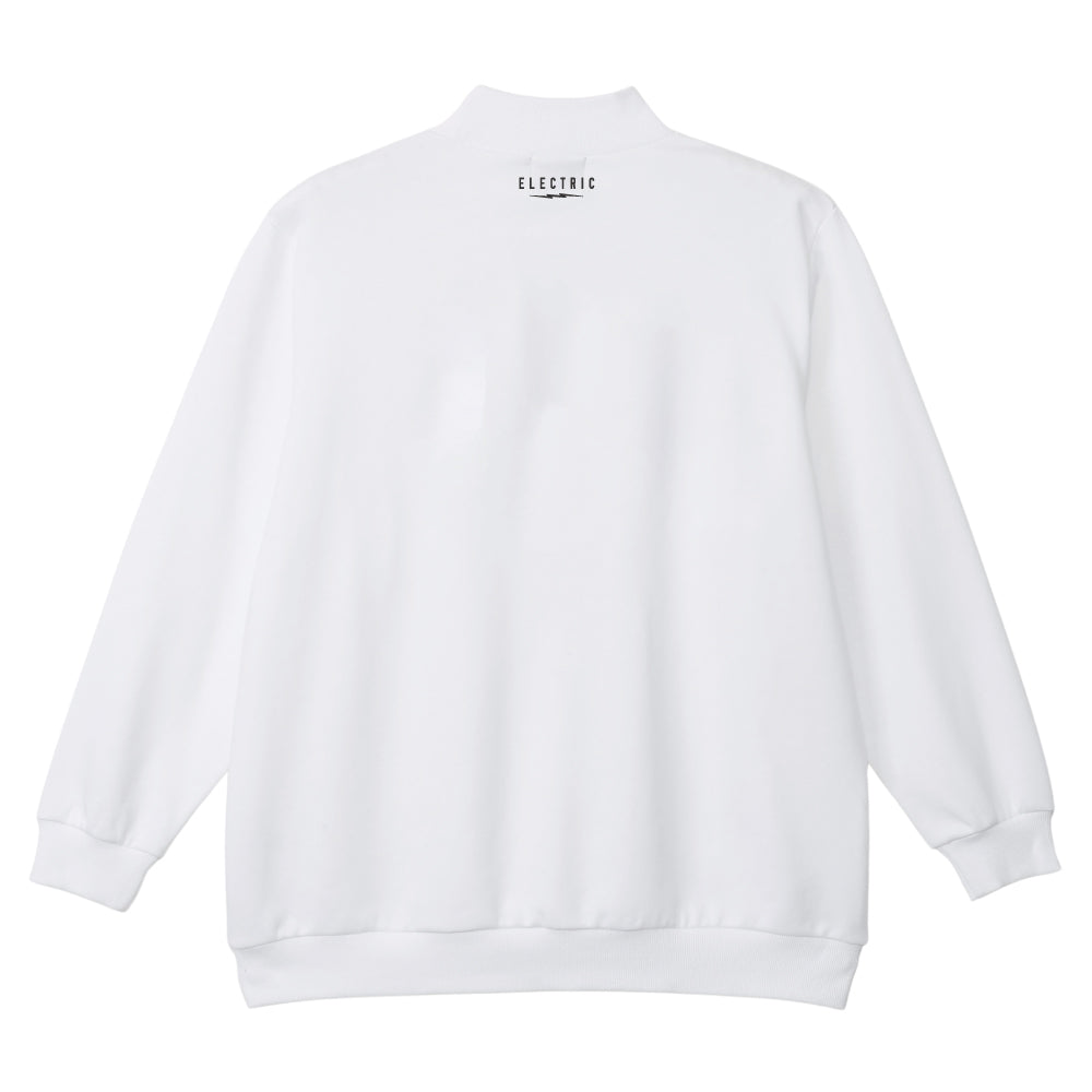 ONE POINT GOLF LOGO MOCK NECK SWEAT - WHITE
