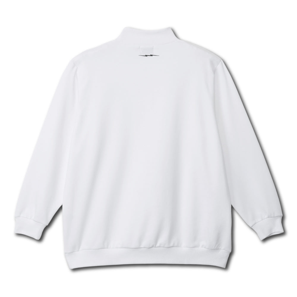 ONE POINT GOLF LOGO MOCK NECK SWEAT - WHITE