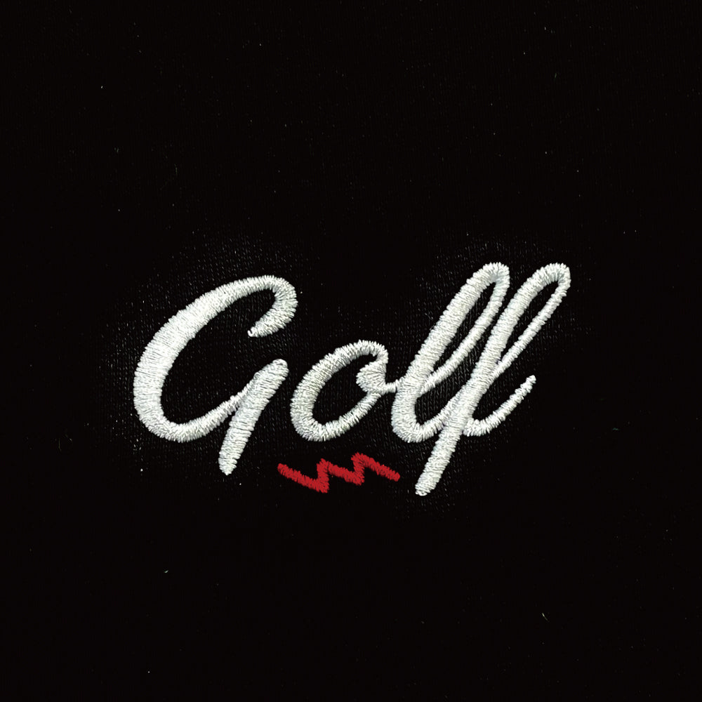 ONE POINT GOLF LOGO MOCK NECK SWEAT - BLACK