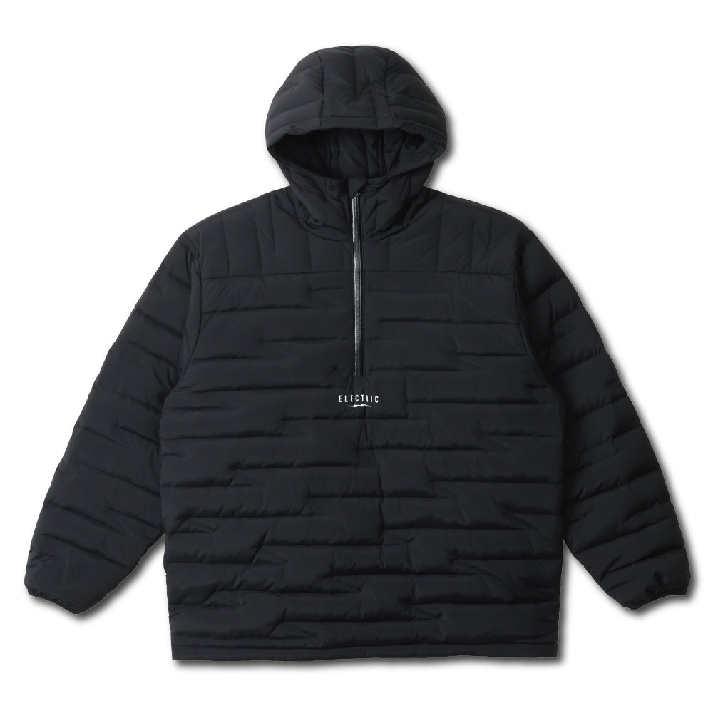 QUILTING PUFF HALF ZIP - BLACK