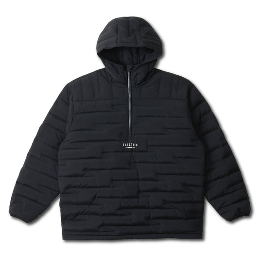 QUILTING PUFF HALF ZIP - BLACK