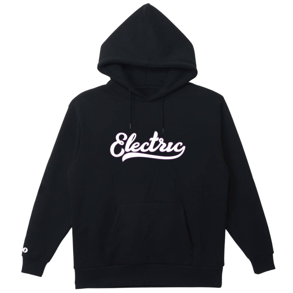 SCRIPT APPLIQUE HOOD - BLACK × WHITE