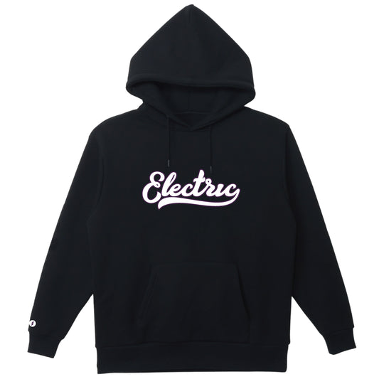 SCRIPT APPLIQUE HOOD - BLACK × WHITE