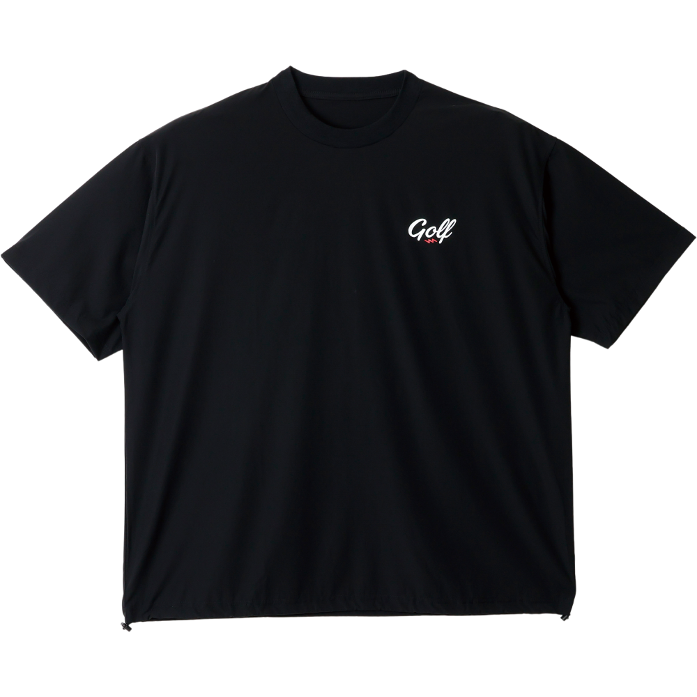 STRETCH MOCK NECK S/S TEE / SHORTS SET UP - BLACK