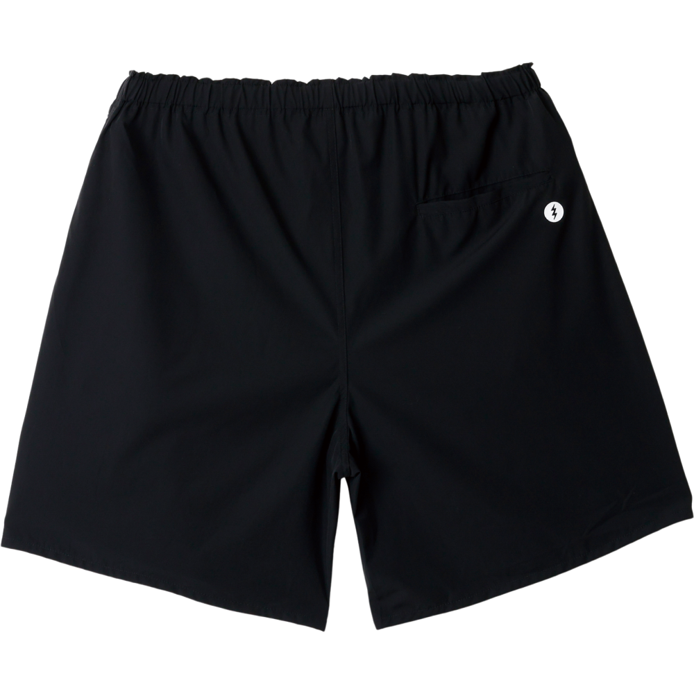 STRETCH MOCK NECK S/S TEE / SHORTS SET UP - BLACK