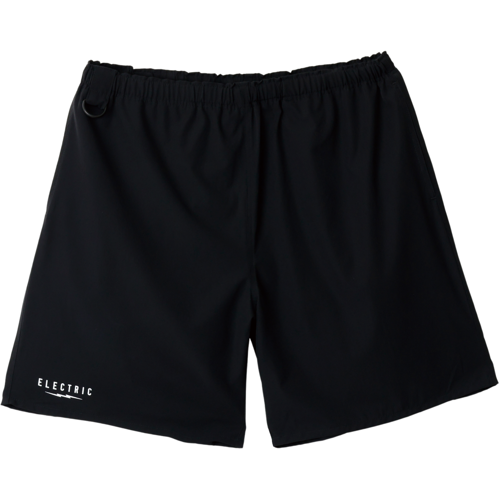 STRETCH MOCK NECK S/S TEE / SHORTS SET UP - BLACK