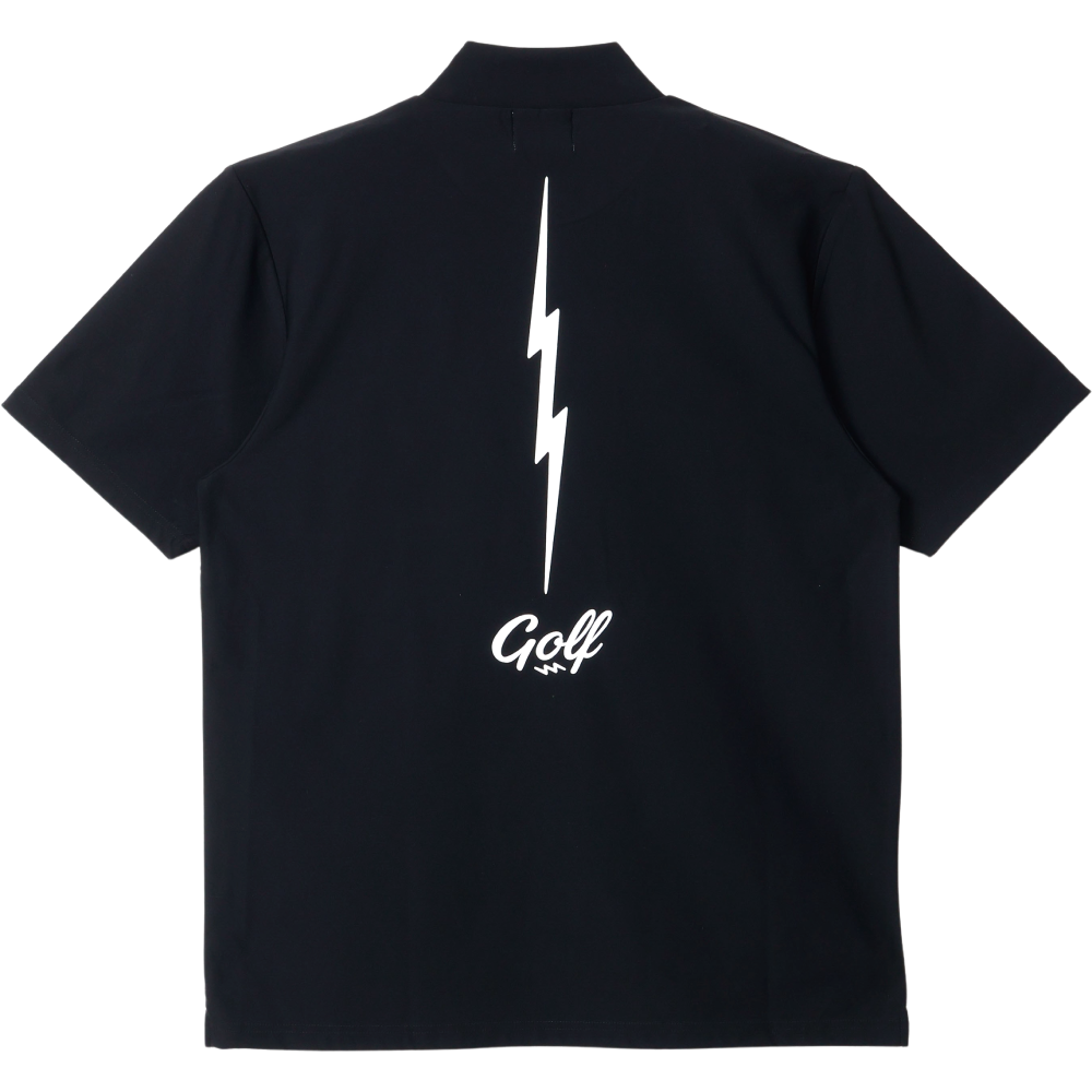 VERTICAL VOLT DRY CROSS COLLAR MOCK NECK S/S TEE - BLACK